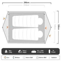 OZtrail Hiker 2 Dome Tent 7 OZtrail Hiker 2 Dome Tent -Camelbak Shop 1204033
